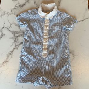 18m Boy Hope & Henry Striped Seersucker Romper